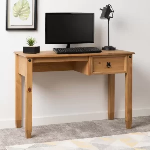 Budget Mexican Study Desk in Distressed Waxed Pine