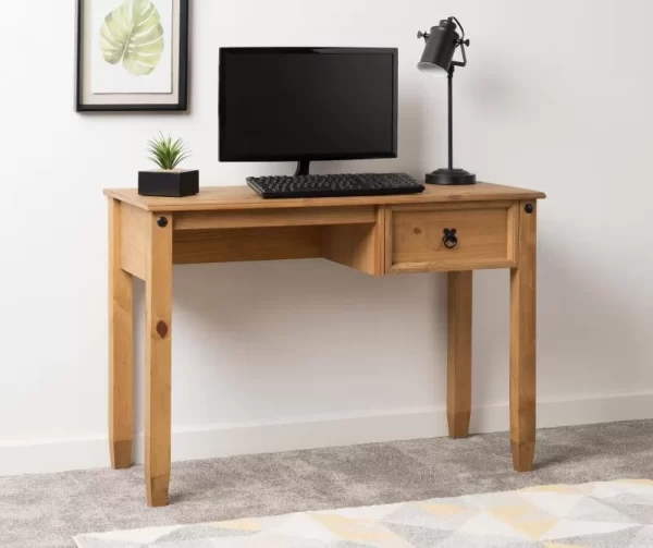 Budget Mexican Study Desk in Distressed Waxed Pine
