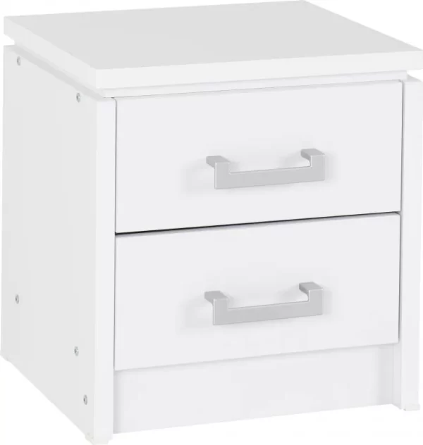 Charles 2 Drawer Bedside Chest in White