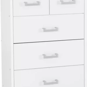 Charles 3+2 Drawer Chest in White