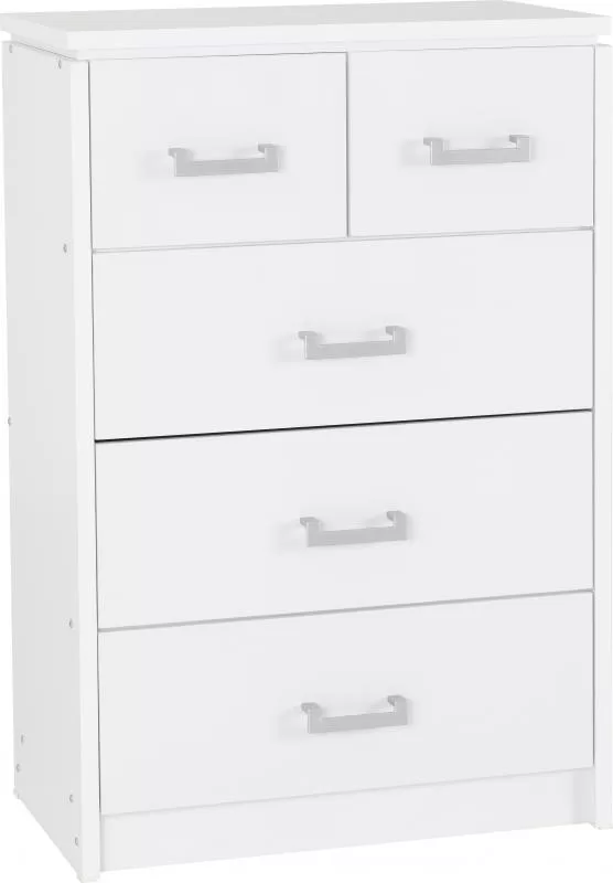 Charles 3+2 Drawer Chest in White