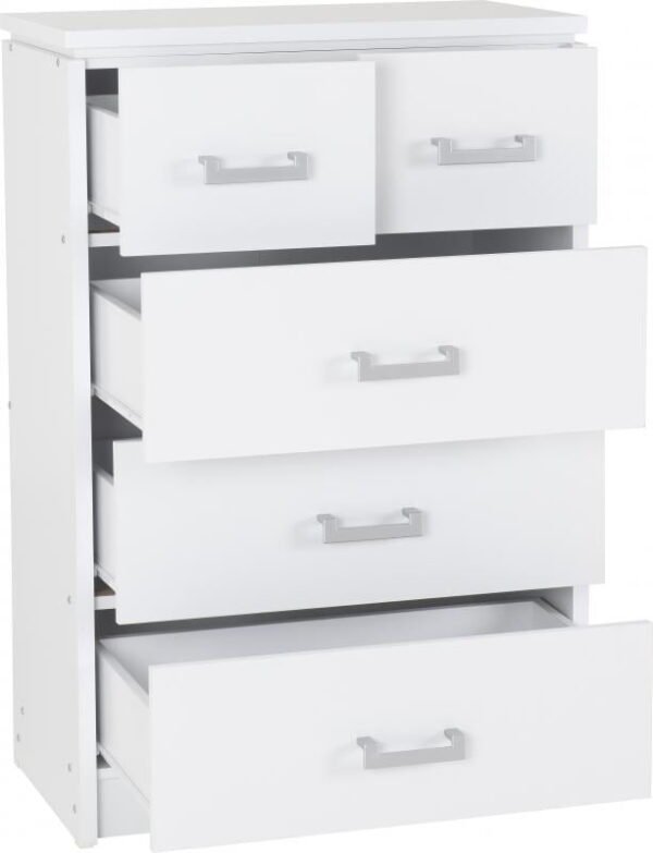 Charles 3+2 Drawer Chest in White - Image 3
