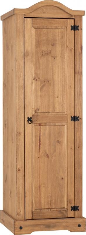 Corona 1 Door Wardrobe in Distressed Waxed Pine - Image 3