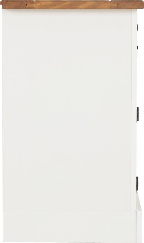 Corona 1 Drawer 1 Door Bedside in WhiteDistressed Waxed Pine - Image 3