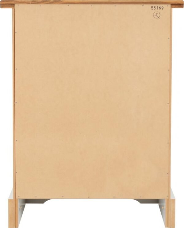 Corona 1 Drawer 1 Door Bedside in WhiteDistressed Waxed Pine - Image 2