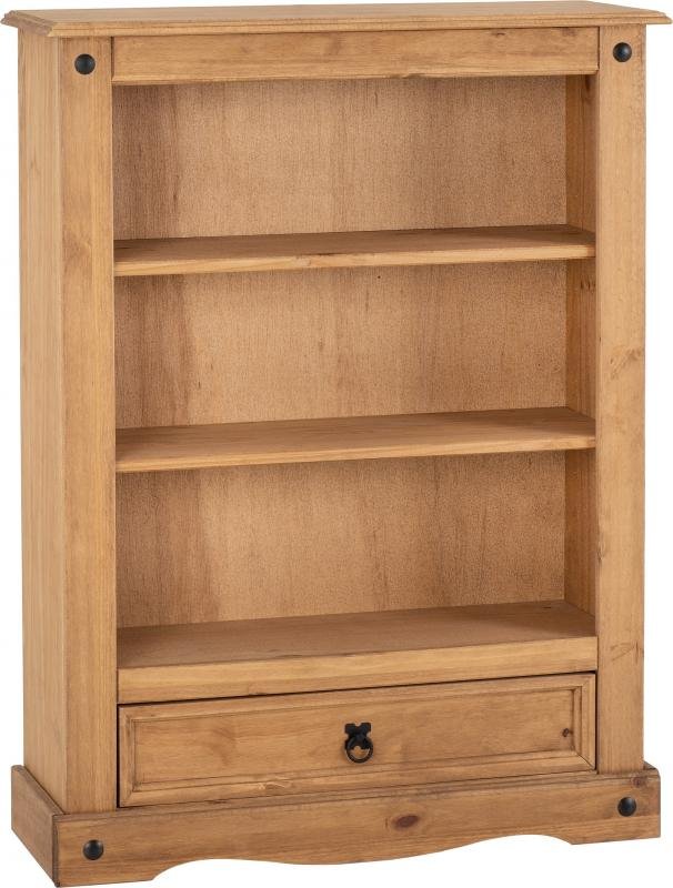 Corona 1 Drawer Bookcase in Distressed Waxed Pine - Image 2