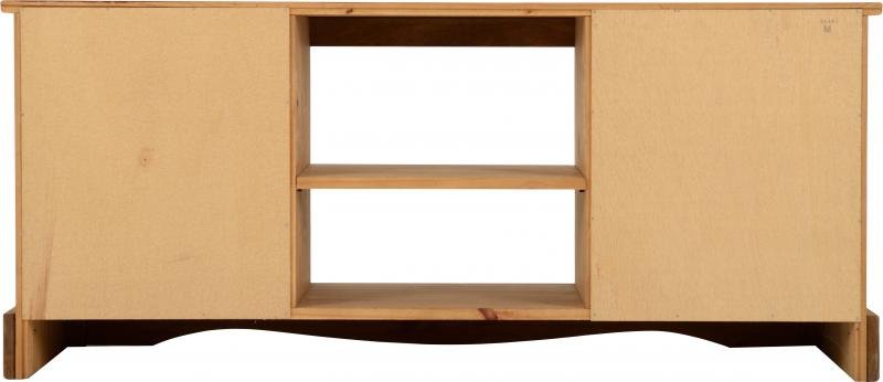 Corona 2 Door 1 Shelf Flat Screen TV Unit in Distressed Waxed Pine - Image 4