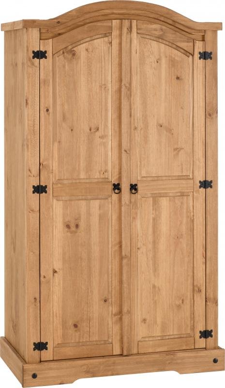 Corona 2 Door Wardrobe in Distressed Waxed Pine - Image 2