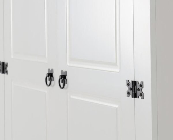 Corona 2 Door Wardrobe in GreyDistressed Waxed Pine - Image 4
