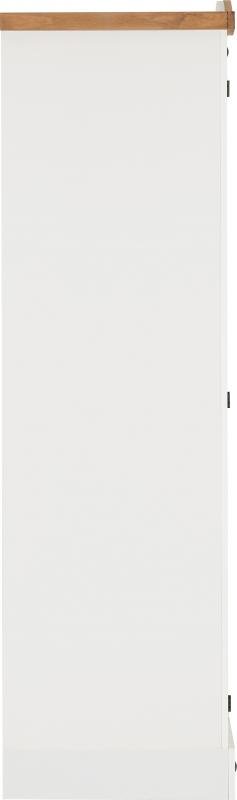 Corona 2 Door Wardrobe in WhiteDistressed Waxed Pine - Image 4