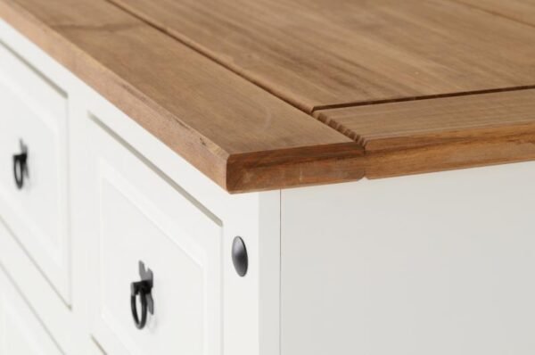 Corona 2+2 Drawer Chest in WhiteDistressed Waxed Pine - Image 4