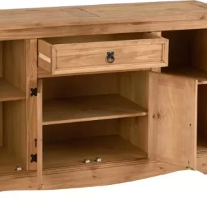 Corona 4 Door 1 Drawer Sideboard in Distressed Waxed Pine