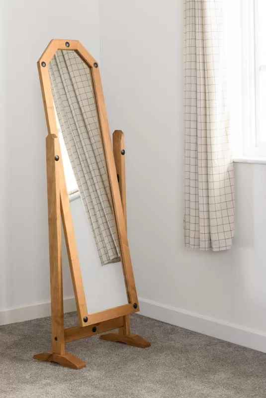 Corona Cheval Mirror in Distressed Waxed Pine
