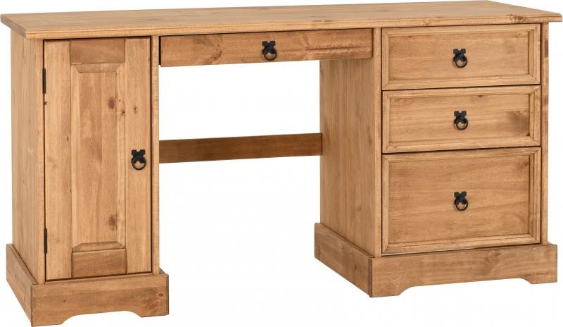 Corona Computer Desk in Distressed Waxed Pine - Image 2