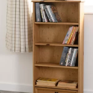 Corona 1 Drawer DVD Rack in Distressed Waxed Pine