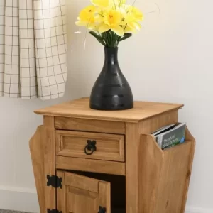 Corona 1 Drawer Magazine Table in Distressed Waxed Pine