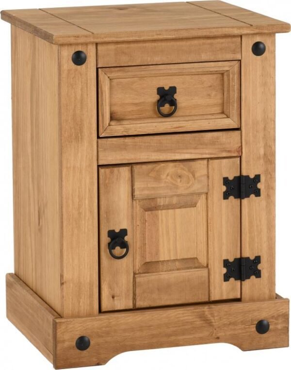 Corona Petite Bedside in Distressed Waxed Pine - Image 2