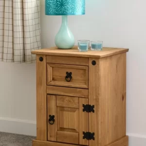 Corona Petite Bedside in Distressed Waxed Pine