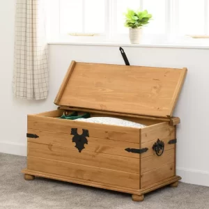 Corona Single Storage Chest in Distressed Waxed Pine
