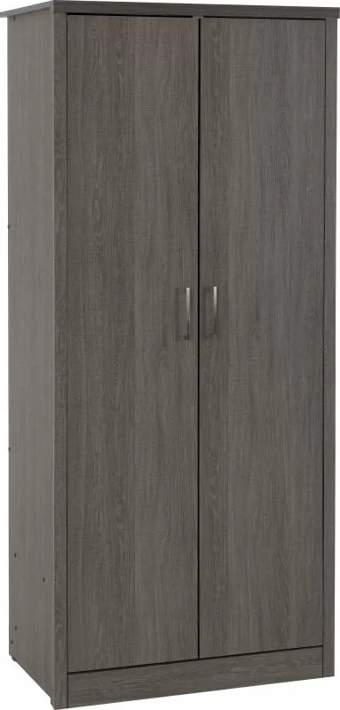 Lisbon 2 Door Wardrobe in Black Wood Grain