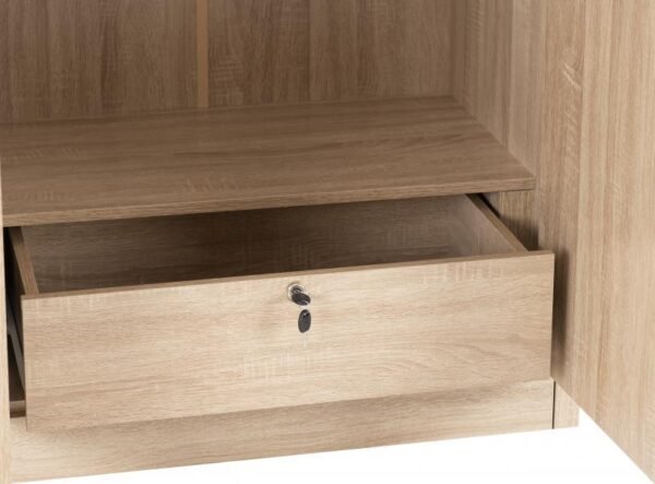 Lisbon 2 Door Wardrobe in Light Oak Effect Veneer - Image 2