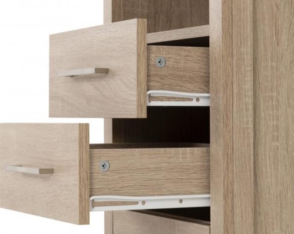 Lisbon 2 Drawer 1 Shelf Bedside Cabinet in Light Oak Effect Veneer - Image 2