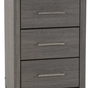 Lisbon 3 Drawer Bedside Chest in Black Wood Grain