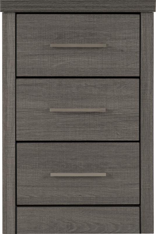 Lisbon 3 Drawer Bedside Chest in Black Wood Grain - Image 3