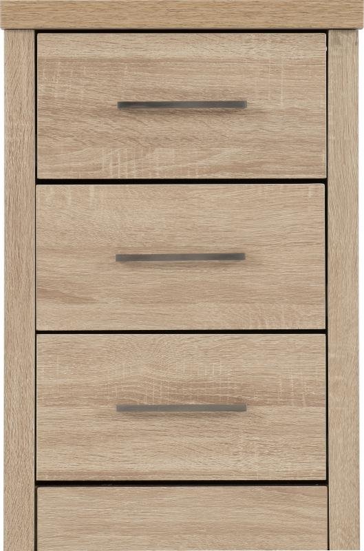 Lisbon 3 Drawer Bedside Chest in Light Oak Effect Veneer - Image 2