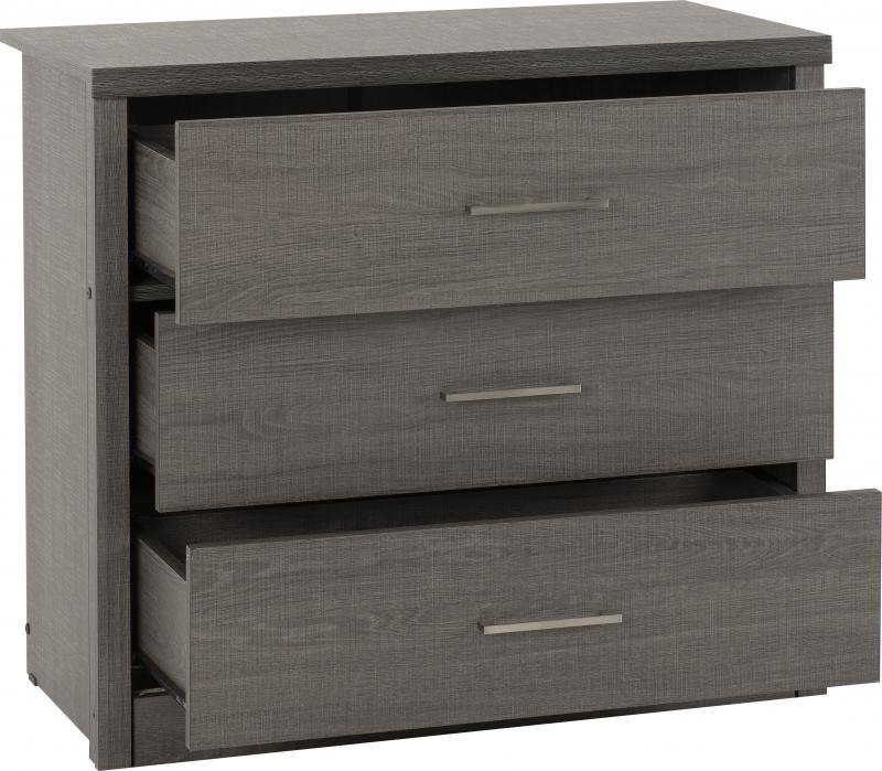 Lisbon 3 Drawer Chest in Black Wood Grain - Image 2