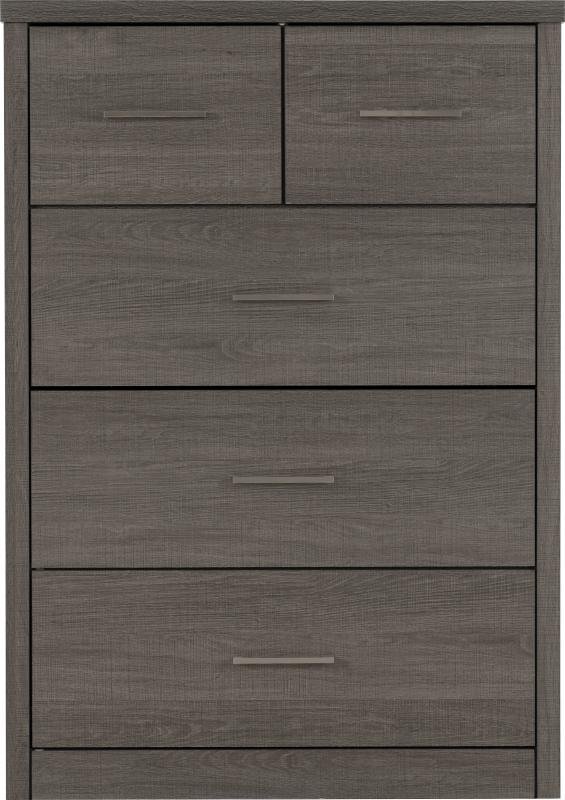 Lisbon 3+2 Drawer Chest in Black Wood Grain - Image 8