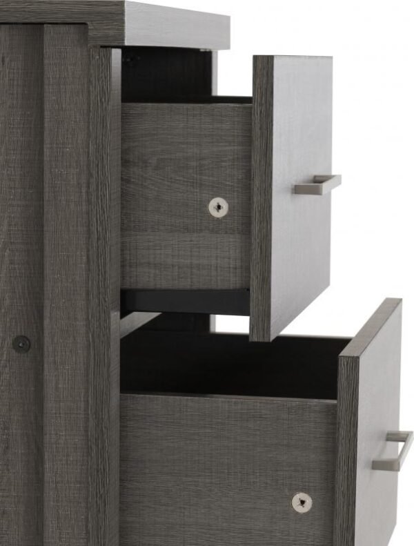 Lisbon 5 Drawer Narrow Chest in Black Wood Grain - Image 3