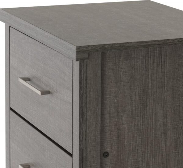 Lisbon 5 Drawer Narrow Chest in Black Wood Grain - Image 2