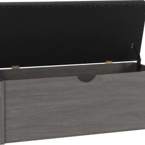 Lisbon Blanket Box in Black Wood GrainBlack Faux Leather