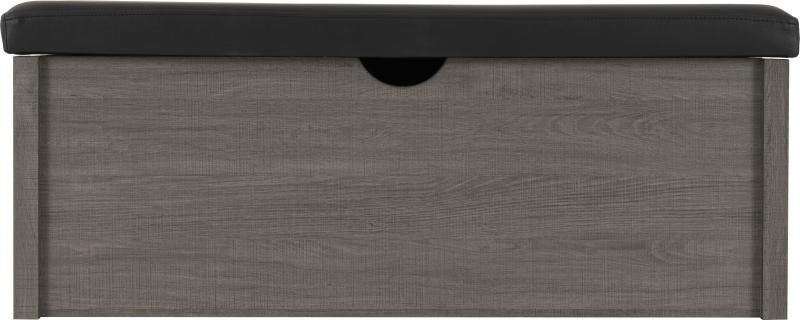 Lisbon Blanket Box in Black Wood GrainBlack Faux Leather - Image 6