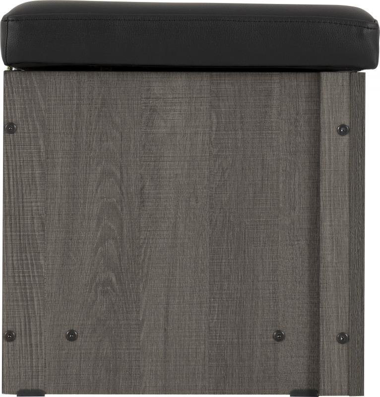 Lisbon Blanket Box in Black Wood GrainBlack Faux Leather - Image 5