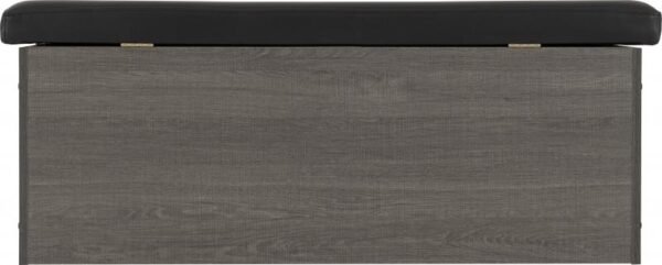 Lisbon Blanket Box in Black Wood GrainBlack Faux Leather - Image 4