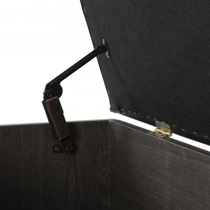 Lisbon Blanket Box in Black Wood GrainBlack Faux Leather - Image 3