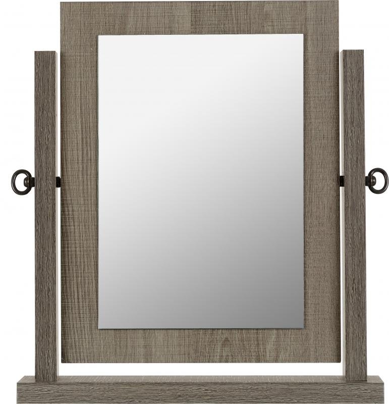 Lisbon Dressing Table Mirror in Black Wood Grain - Image 2