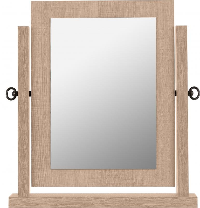 Lisbon Dressing Table Mirror in Light Oak Effect Veneer - Image 3