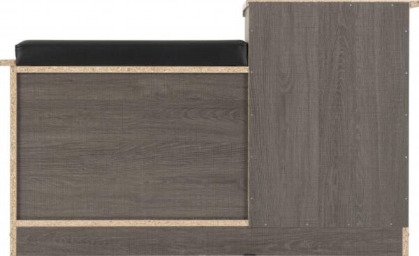 Lisbon Mini Shoe RackStorage Seat in Black Wood GrainBlack Faux Leather - Image 3