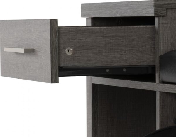 Lisbon Mini Shoe RackStorage Seat in Black Wood GrainBlack Faux Leather - Image 2