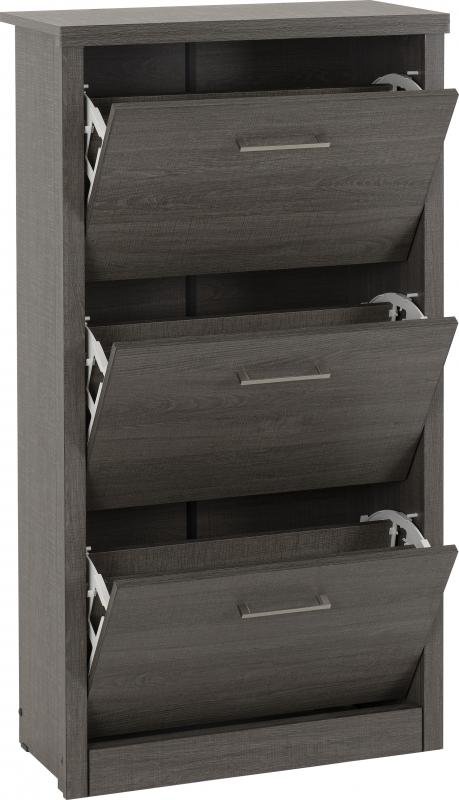 Lisbon Shoe Cabinet in Black Wood Grain - Image 6