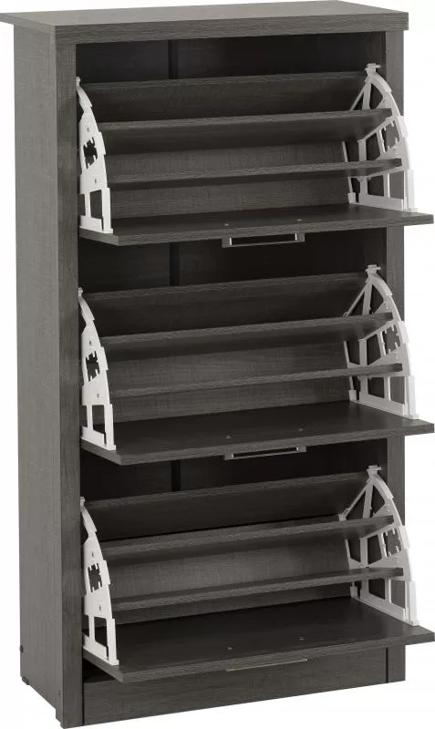 Lisbon Shoe Cabinet in Black Wood Grain