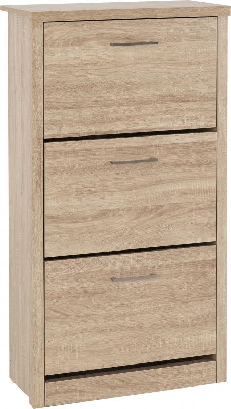 Lisbon Shoe Cabinet in Light Oak Effect Veneer - Image 4