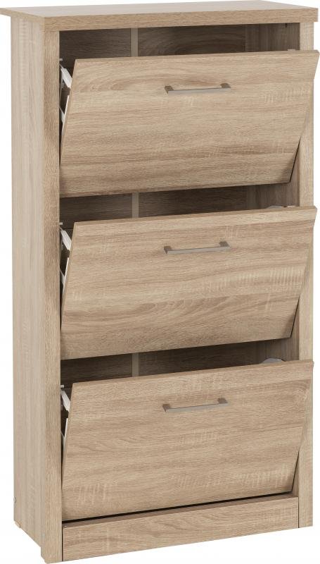Lisbon Shoe Cabinet in Light Oak Effect Veneer - Image 3