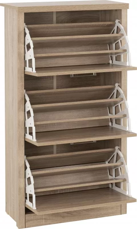 Lisbon Shoe Cabinet in Light Oak Effect Veneer