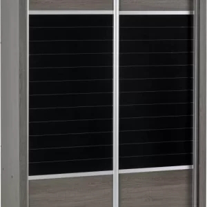 Lisbon 2 Door Sliding Wardrobe in Black Wood Grain