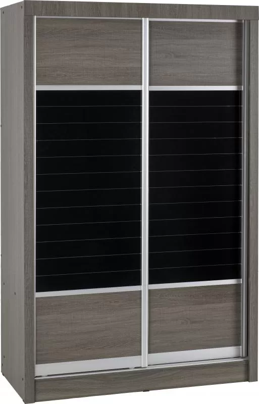Lisbon 2 Door Sliding Wardrobe in Black Wood Grain