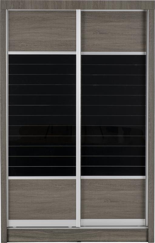 Lisbon 2 Door Sliding Wardrobe in Black Wood Grain - Image 7